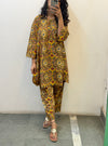 Short Mustard yellow printed Kurta set of 2