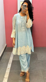 Short Powder blue Kurta set of 2